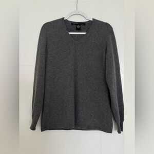 Mc Duff Essentials Long Sleeve Neck Cashmere Sweater Dark Gray Med